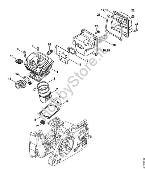 Cilindro, silenziatore GS 461 GS 461 brand Stihl